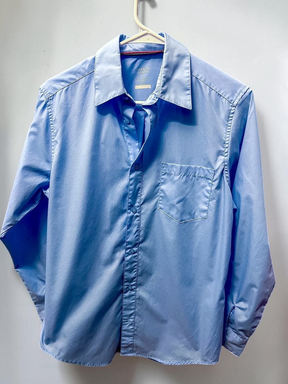 French Toast Adult S Mens Light Blue Button Down Shirt Long Sleeve Uniform